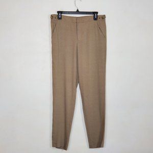 HELMET LANG Tan Crepe Trousers 8 NWOT